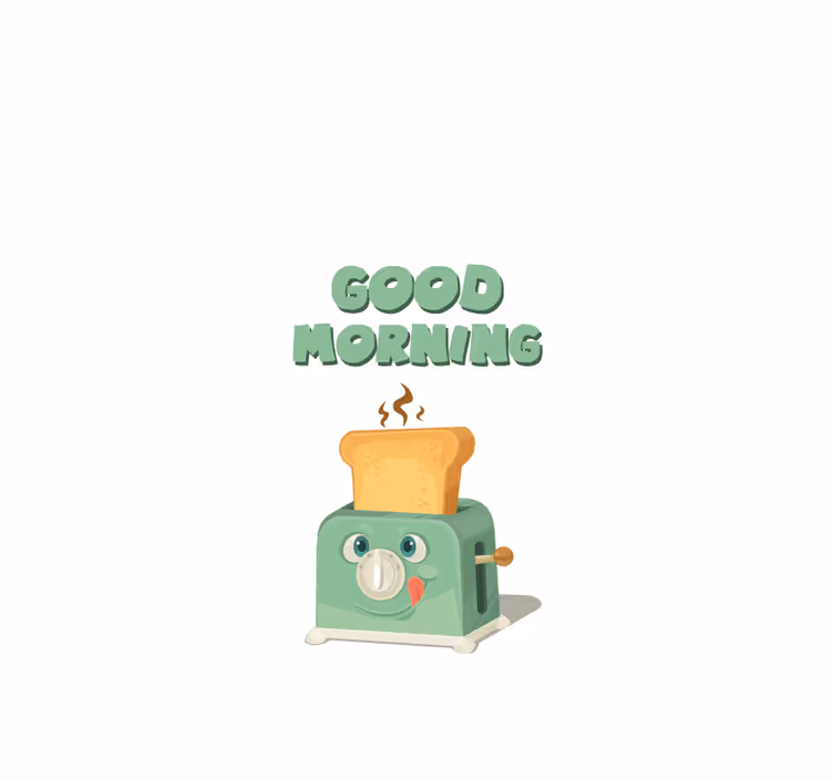 Good morning leivänpaahdin rullaverho keittiöön - Tenstickers