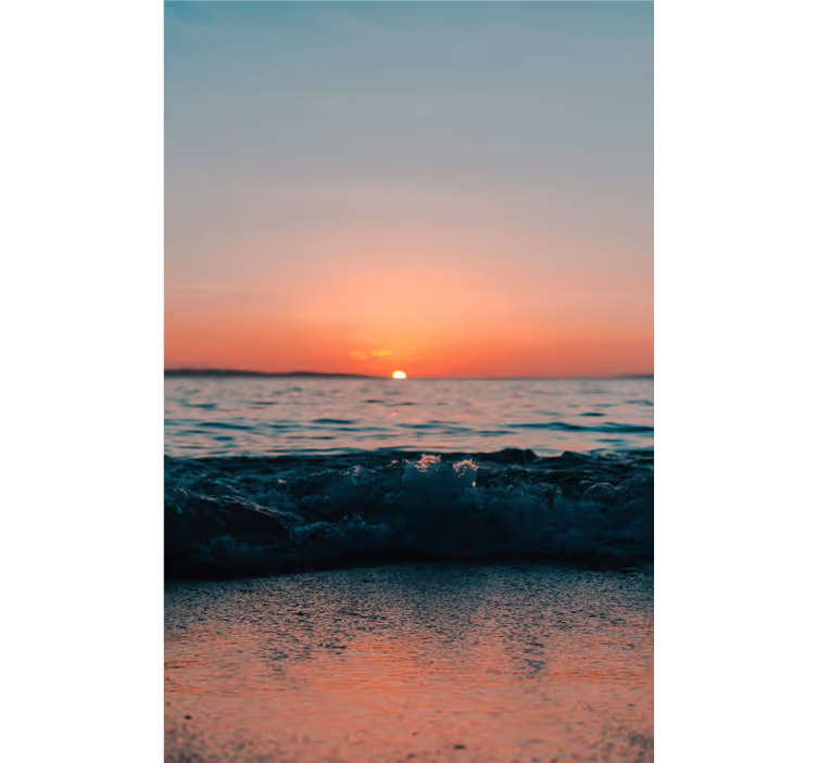 Auringonlasku rannalla kylpyhuoneen rullaverho - Tenstickers
