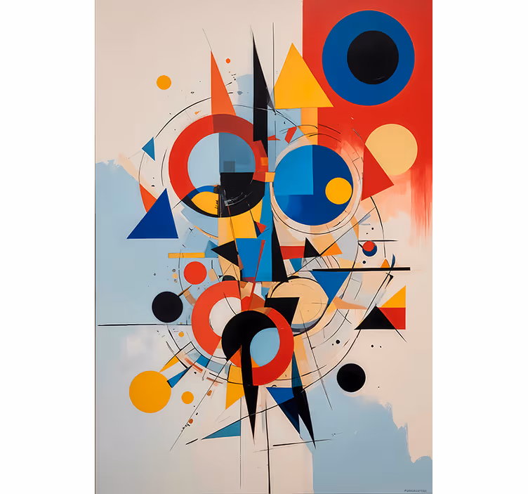 Geometrinen maalaus kuvioitu rullaverho - Tenstickers