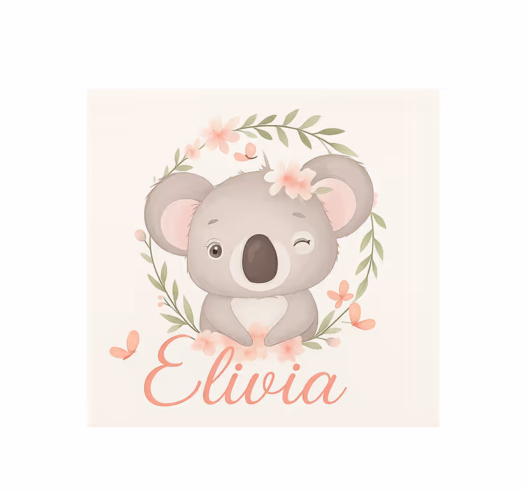Koala nimeltä personoitava rullaverho - Tenstickers