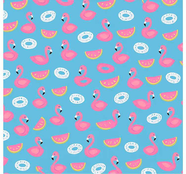 Sininen flamingo-kuvio lapsen rullaverho - Tenstickers