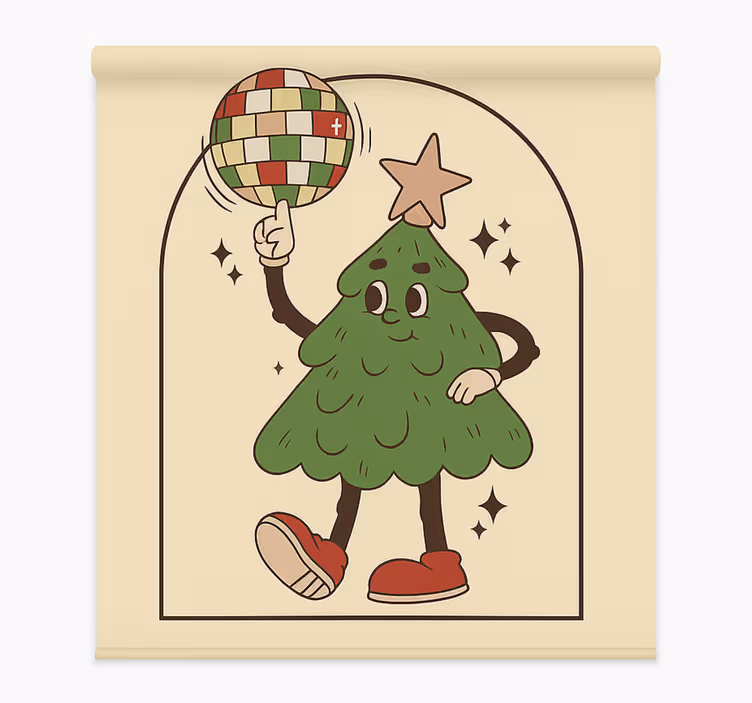 Groovy diskopuu olohuoneen rullaverho - Tenstickers