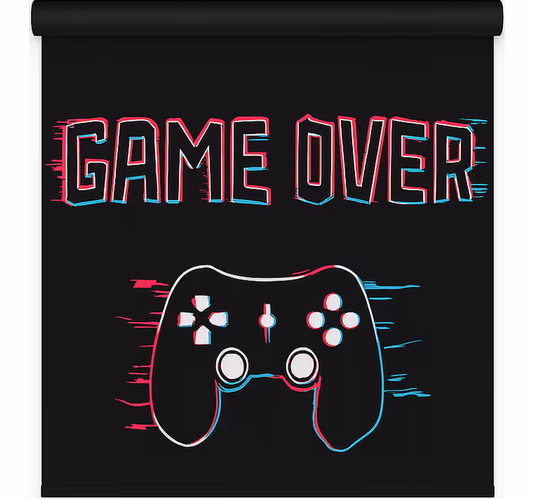 game over nörtti-tyylinen rullaverho - Tenstickers