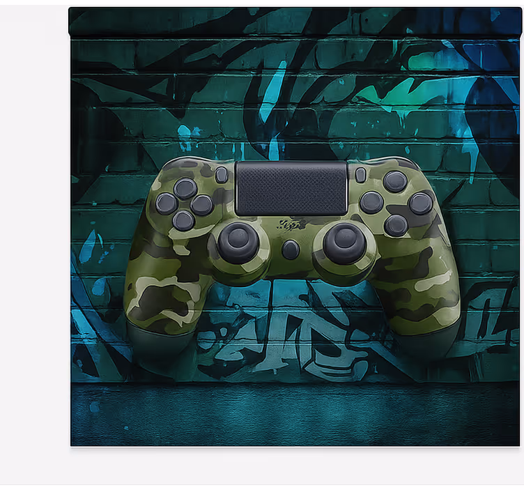 Cammo graffiti -peliohjain nörtti-tyylinen rullaverho - Tenstickers
