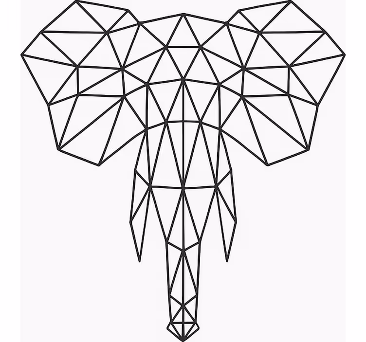 Moderni geometrinen elefantti teini-ikäisen rullaverho - Tenstickers