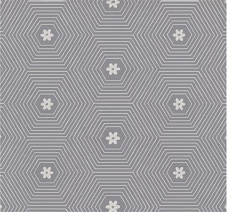 Harmaa kuusikulmio geometrinen teini-ikäisen rullaverho - Tenstickers