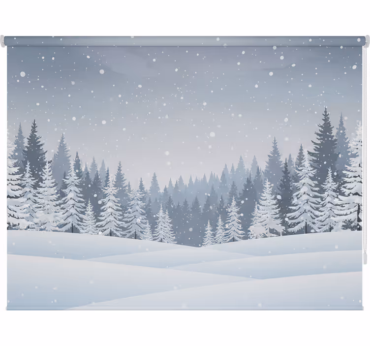 Pohjoismainen rullaverho talvinen metsämaisema - Tenstickers