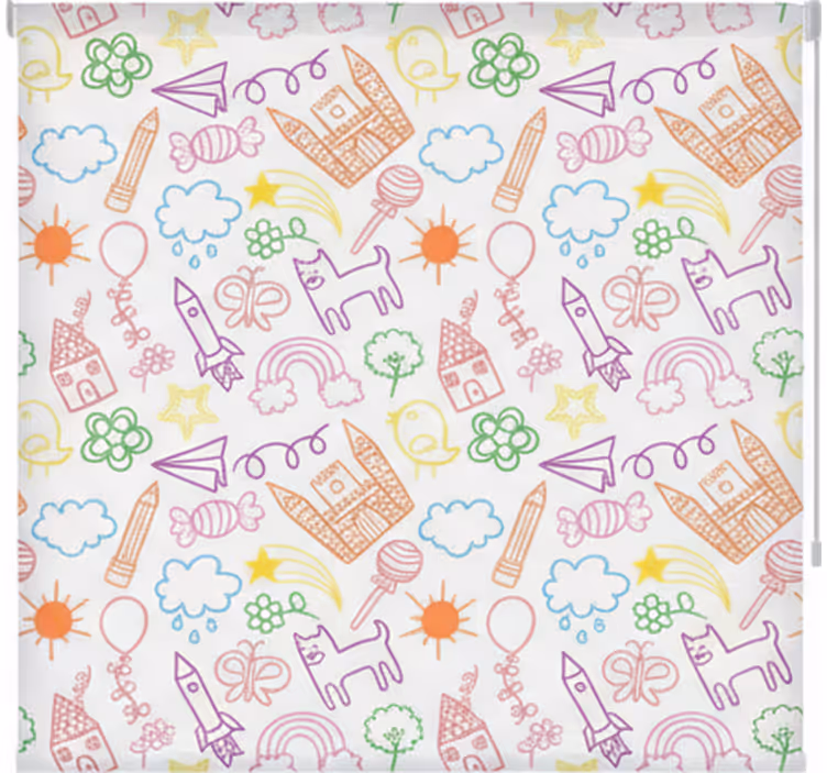 Pohjoismainen rullaverho leikkisällä doodle-kuviolla - Tenstickers