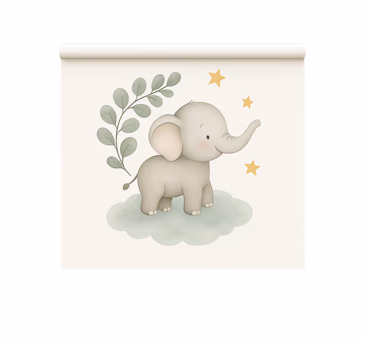 Pohjoismainen rullaverho muokattavalla pilvielefantilla - Tenstickers