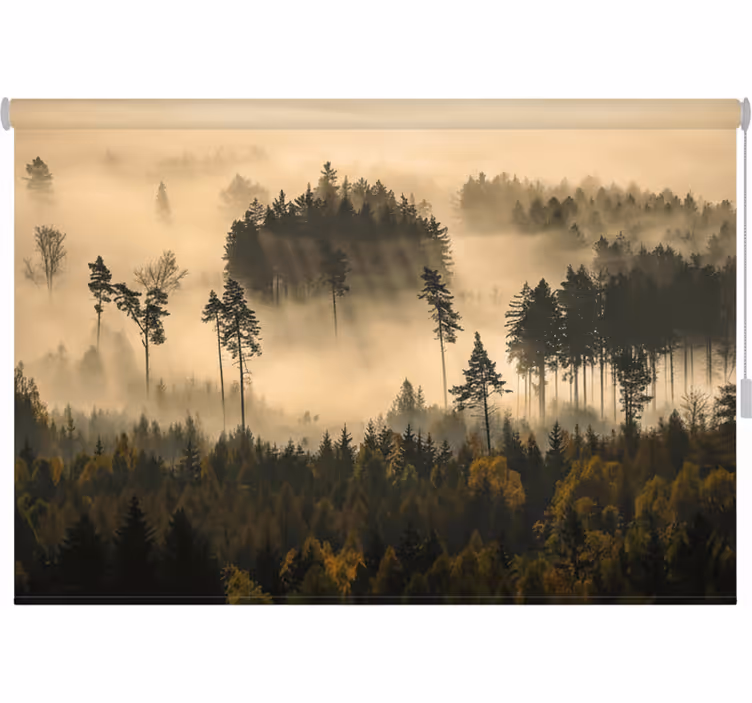 Taianomainen aamuhämy puukuviollinen rullaverho - Tenstickers