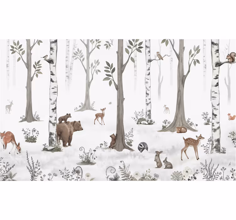 Leikkisä metsäkuvio rullaverho - Tenstickers