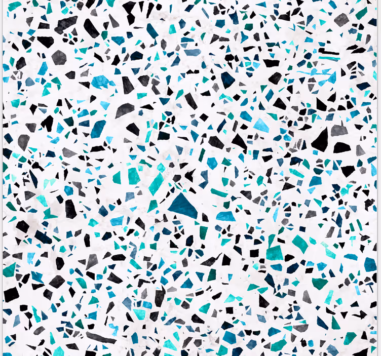 Rullaverho keittiöön sininen terrazzo-kuvio - Tenstickers