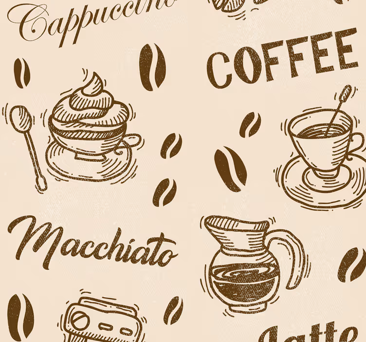 Rullaverho keittiöön kahvilatyylinen design - Tenstickers