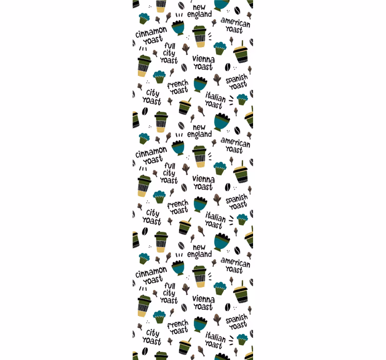 Rullaverho keittiöön kahvipapukuvioilla - Tenstickers