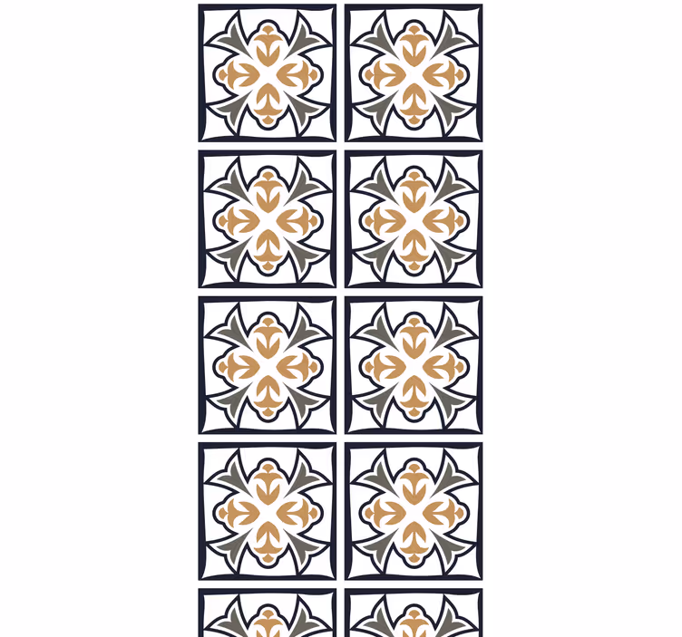 Rullaverho keittiöön beige-mustalla portugalilaistyylillä - Tenstickers