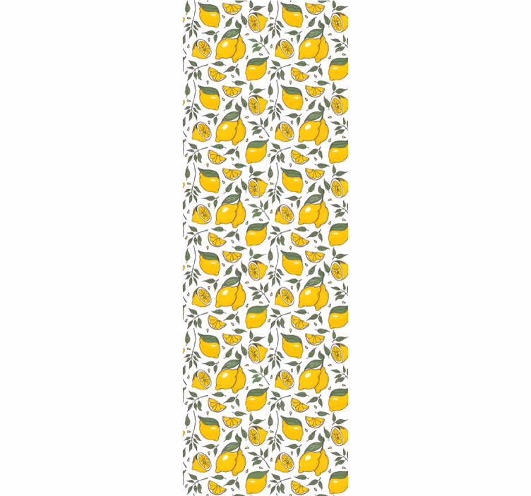 Sitruunat ja kerma kukat rullaverho keittiöön - Tenstickers