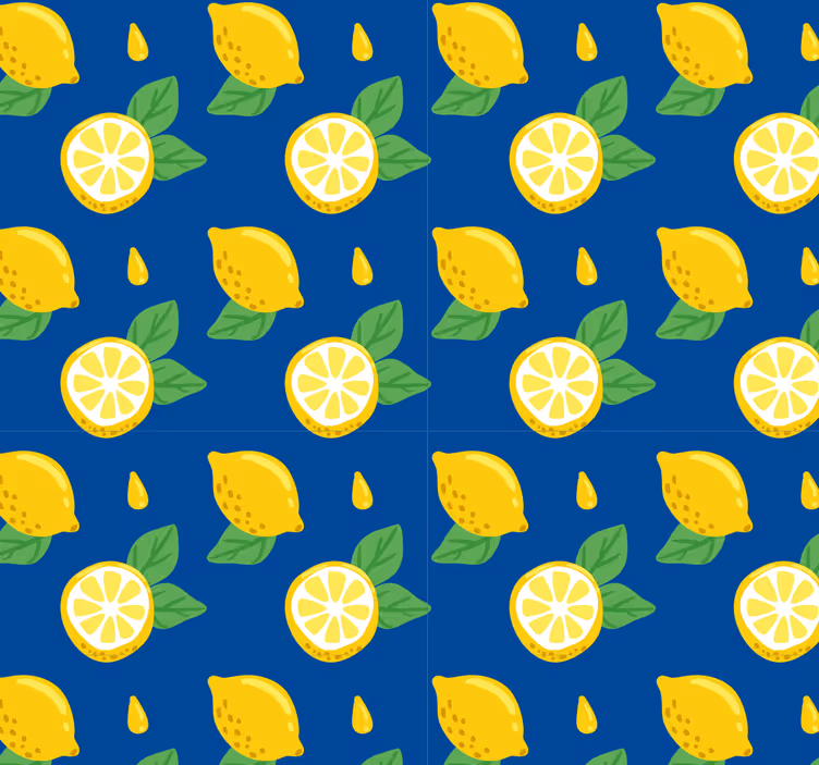 Käsinpiirretyt sitruunat rullaverho keittiöön - Tenstickers