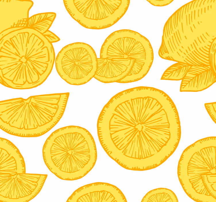 Appelsiini ja sitruuna kuvio rullaverho keittiöön - Tenstickers