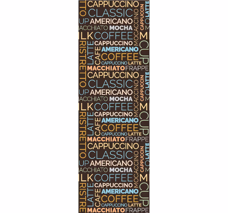 Kahviteksti rullaverho keittiöön - Tenstickers