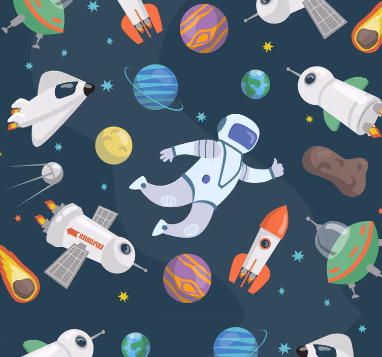 Lapsen rullaverho avaruusseikkailu - Tenstickers