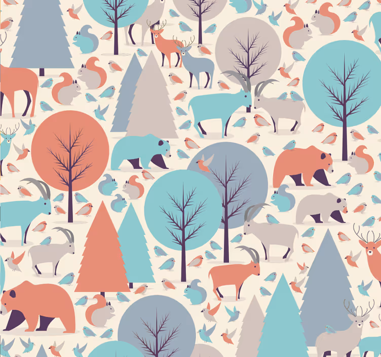 Lapsen rullaverho pohjolan metsämaisema - Tenstickers