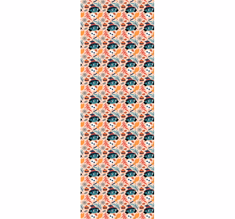 Lapsen rullaverho halloween noita taika söpö saumaton tausta - Tenstickers