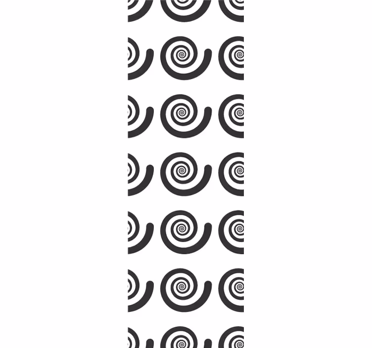Mustavalkoinen hypnotisoiva retrospiraalirullaverho - Tenstickers