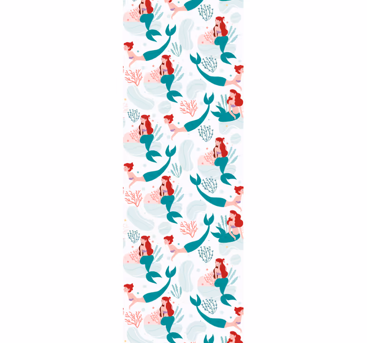 Lapsen rullaverho punahiuksinen merenneito hymyillen - Tenstickers