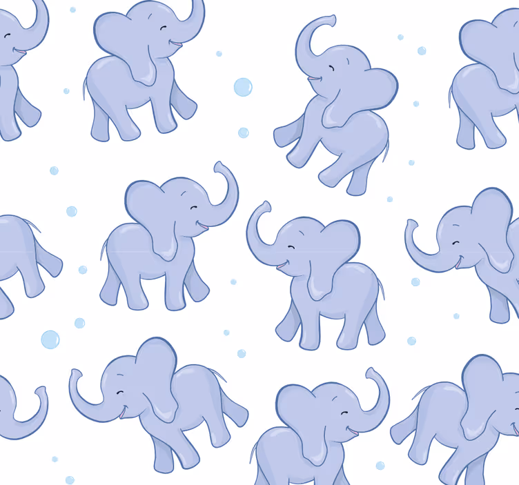 Pieni elefantti ja kuplat lapsen rullaverho - Tenstickers