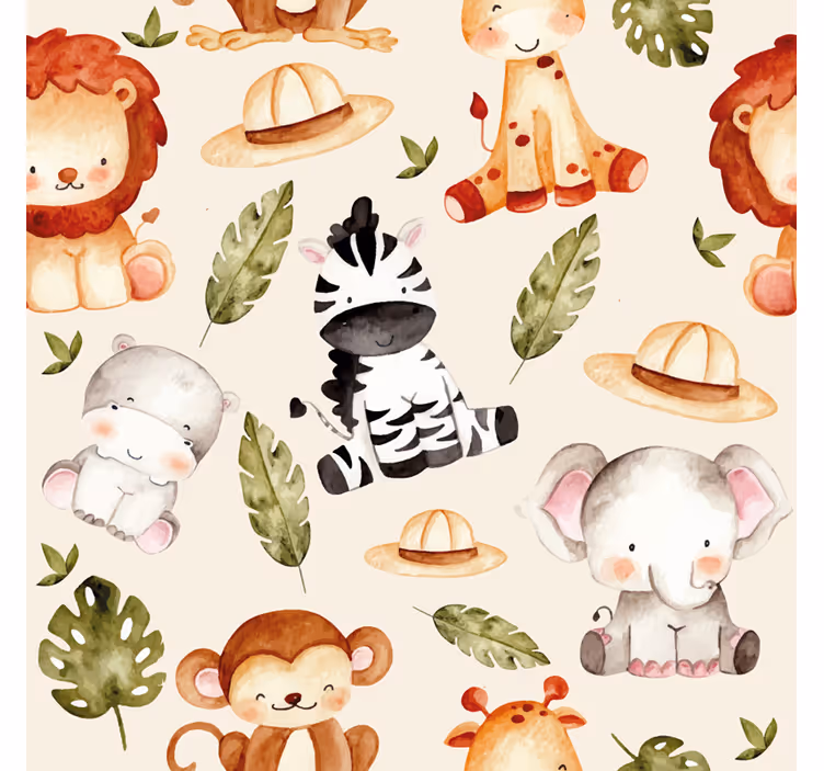 Beige safari lapsen rullaverho - Tenstickers