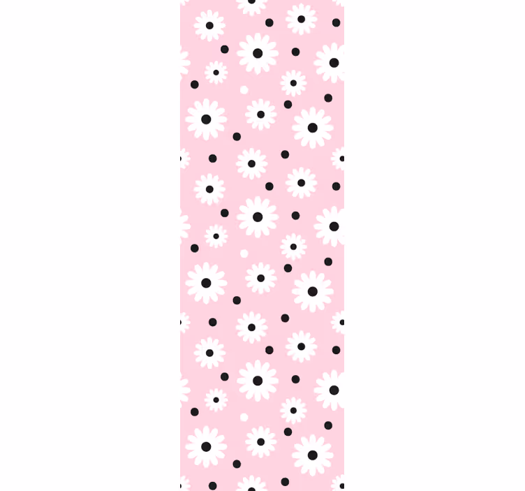 Lapsen rullaverho pinkki musta pilkullinen kukkakuosi - Tenstickers