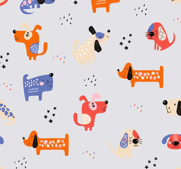 Lapsen rullaverho kuvitetut koirat - Tenstickers