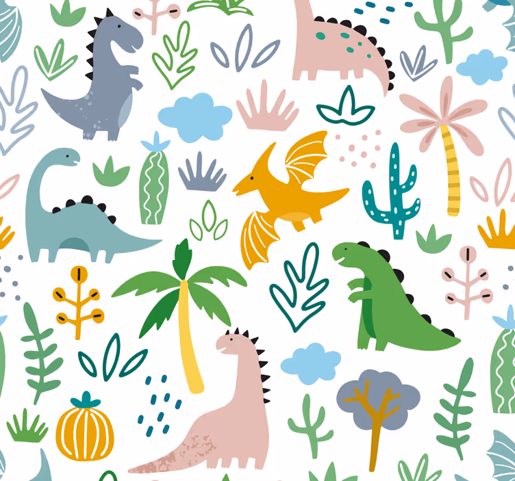 Lapsen rullaverho skandinaavinen dinosaurusteema - Tenstickers