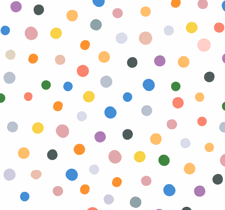 Värikkäät pisteet valkoisella lapsen rullaverho - Tenstickers