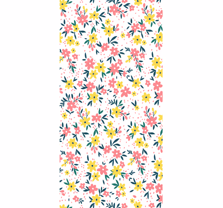 Flowerprint ifuru valkoinen toimiston rullaverho - Tenstickers