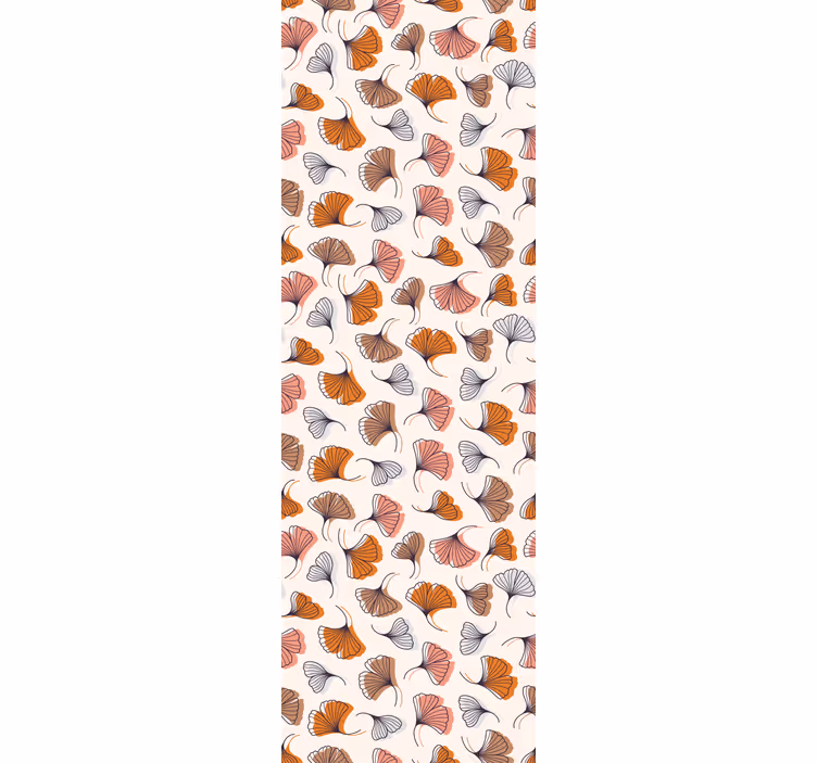 Ginkgo-lehdet käsinpiirretty toimiston rullaverho - Tenstickers