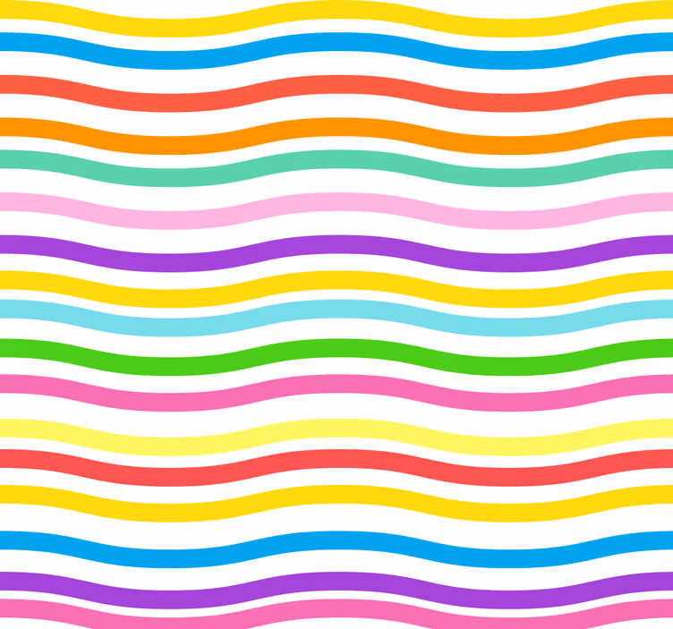 Teini-ikäisen rullaverhon epätasainen sateenkaaristripeillä - Tenstickers