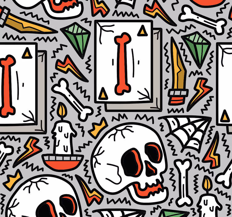 Teini-ikäisen rullaverhon pääkallo graffiti - Tenstickers