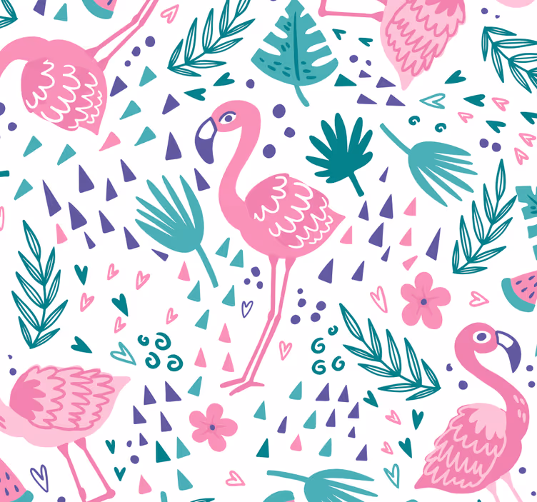 Teini-ikäisen rullaverho flamingokuvioilla - Tenstickers