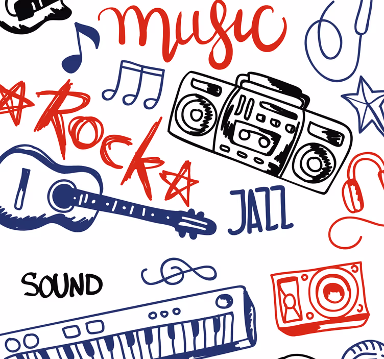 Teini-ikäisen rullaverhon musiikkivälineet - Tenstickers
