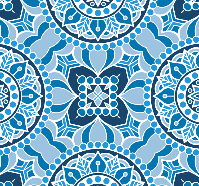 Kylpyhuoneen rullaverho mandala-tyylillä - Tenstickers