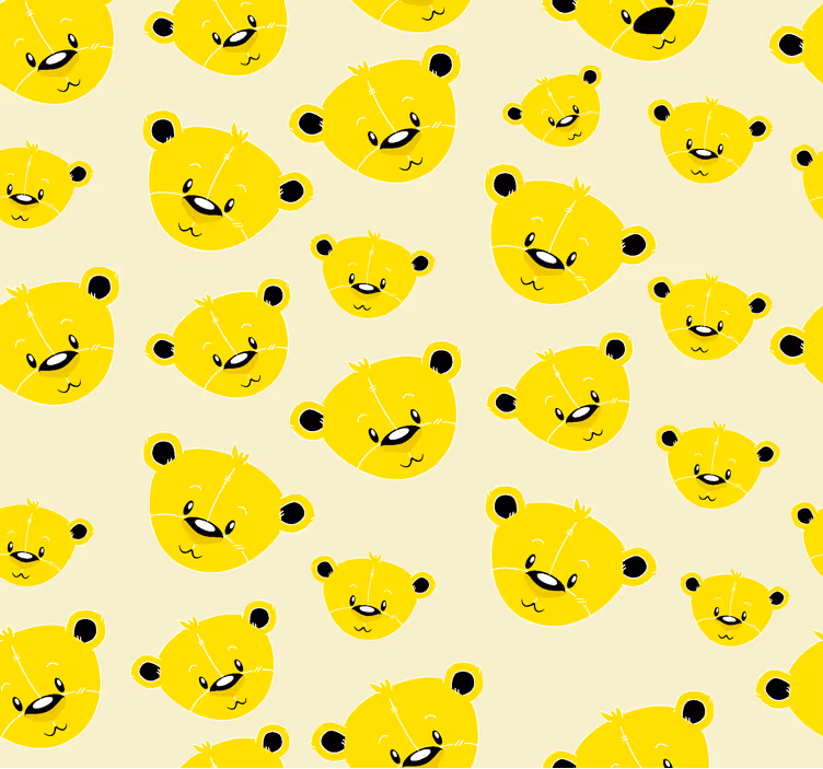 Keltainen rullaverho söpökarhukuviolla - Tenstickers