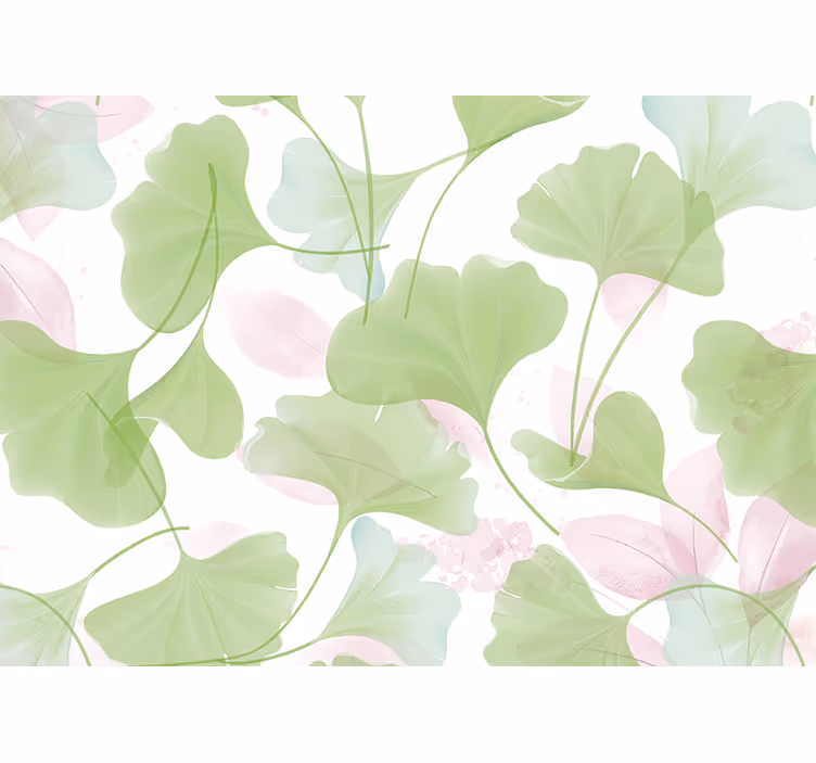 Glamour akvarelli ginkgo-lehdet rullaverho keittiöön - Tenstickers