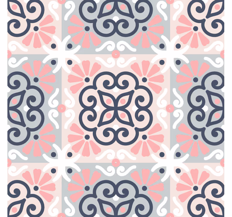 Rullaverho keittiöön mandala-laattakuviolla - Tenstickers
