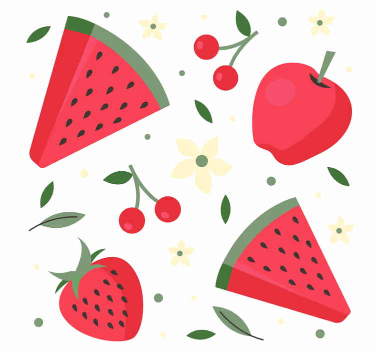 Erilaisia hedelmiä kuvio rullaverho keittiöön - Tenstickers