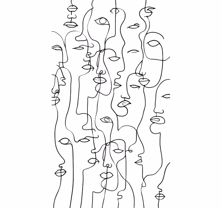 Kasvokuvio valkoinen rullaverho - Tenstickers