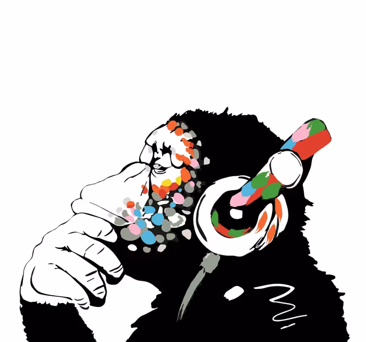 Mono banksy musiikkiverho olohuoneeseen - Tenstickers