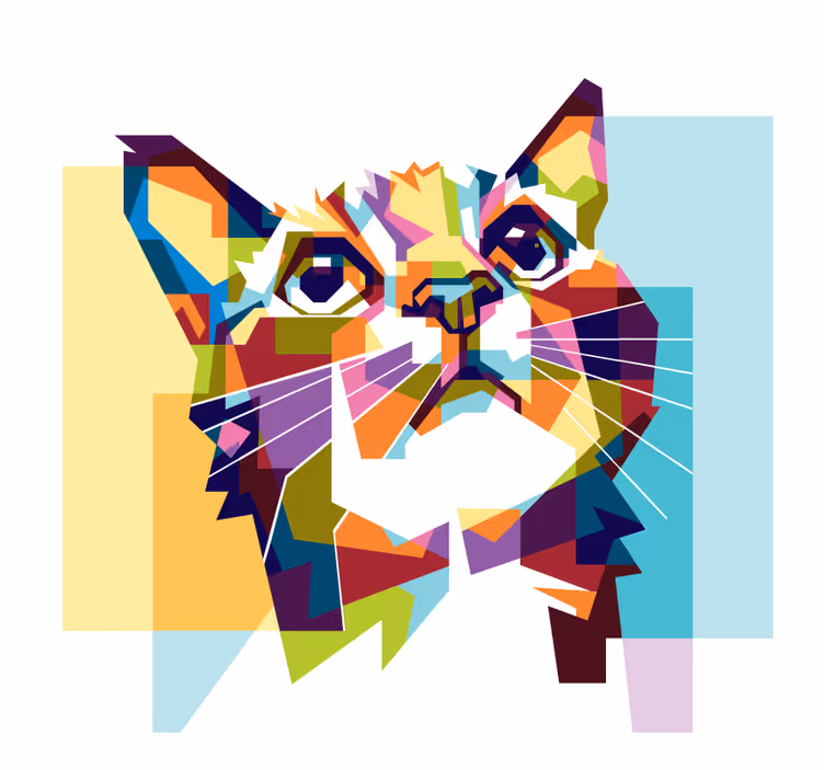 Gatos colores olohuoneen rullaverho - Tenstickers