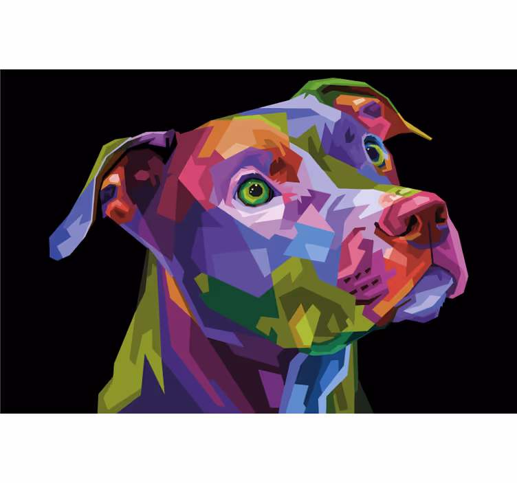 Moderni monivärinen pitbull-olohuoneen rullaverho - Tenstickers