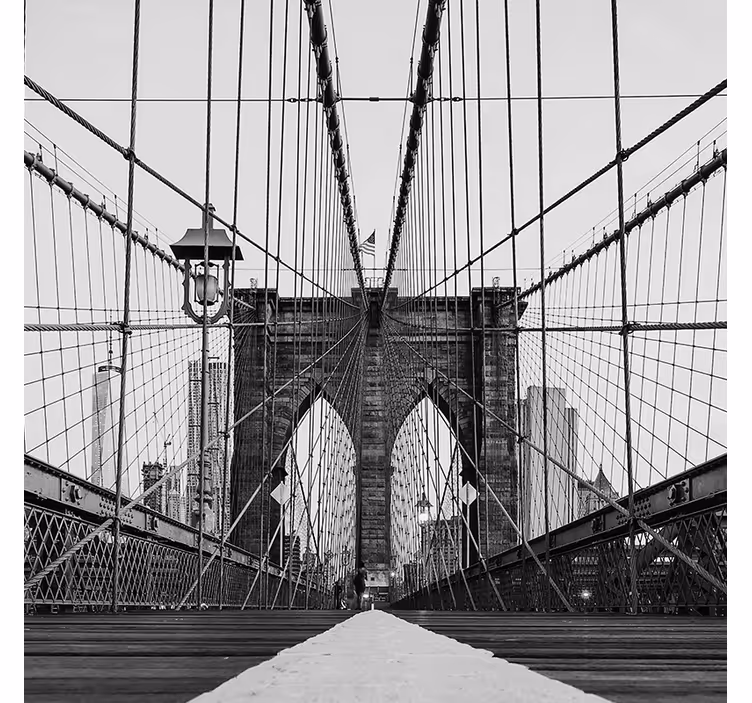 Olohuoneen rullaverho mustavalkoinen brooklynin silta - Tenstickers